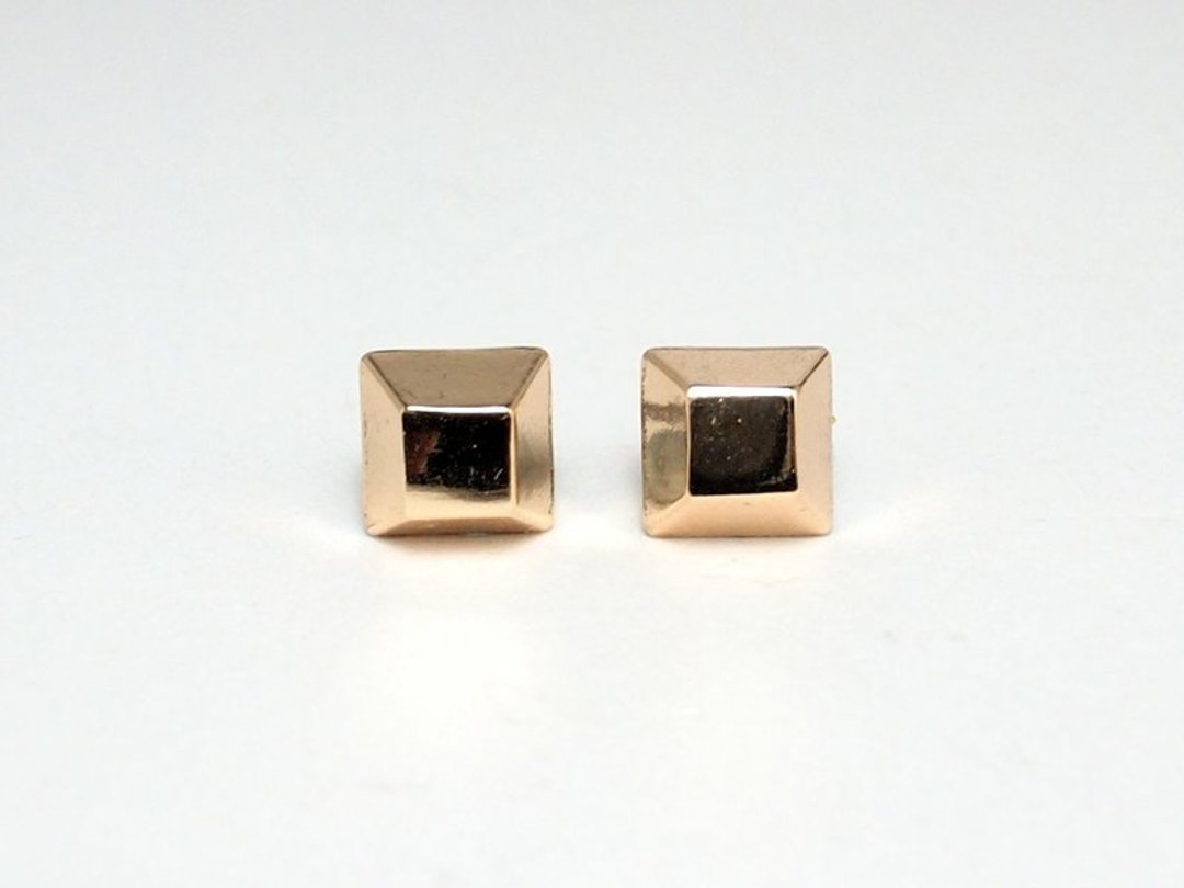 Circle dot 金色巧克 不锈钢耳针 耳夹 耳环 149 - 耳环/耳夹 - 其他金属 金色