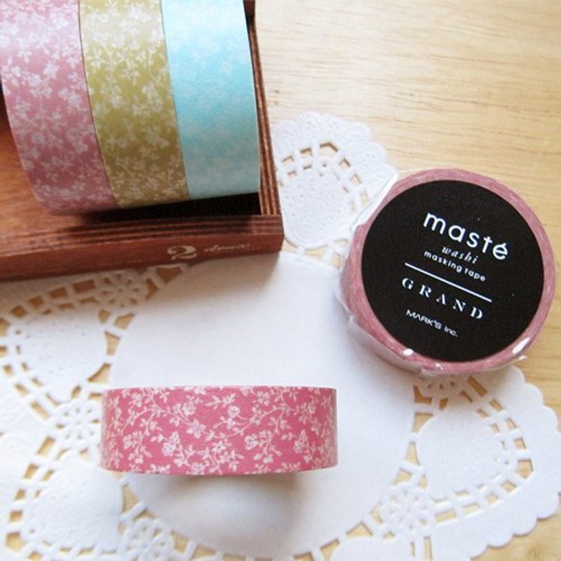 maste Masking Tape 和纸胶带【小碎花-红色 (MSG-MKT14-RE)】 - 纸胶带 - 纸 红色