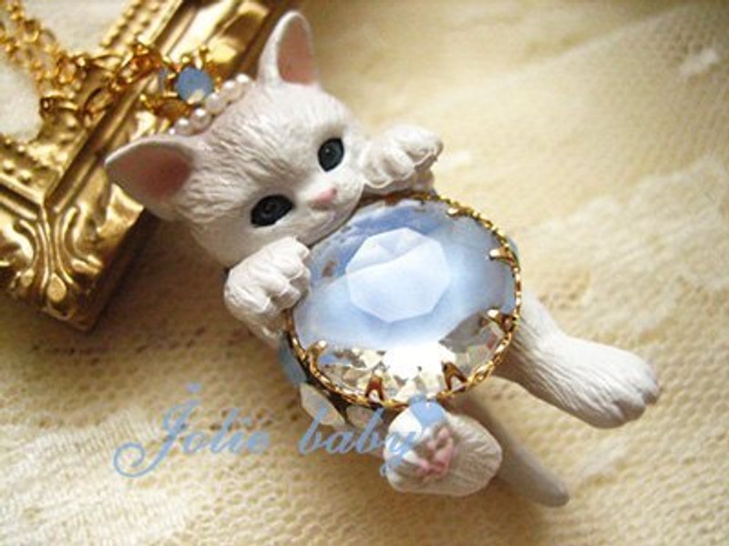 [Jolie baby] 客订拥抱一抹蓝天镶钻古铜版 - 项链 - 其他材质 