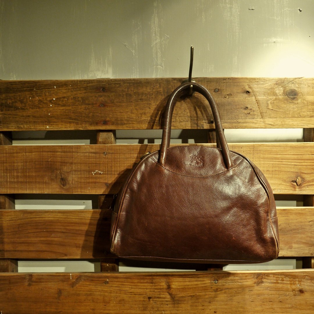 夕卡 Shika // Vintage bag 比利忌妒  IL BISONTE 经典皮革手提包 {A2-039} - 手提包/手提袋 - 其他材质 咖啡色