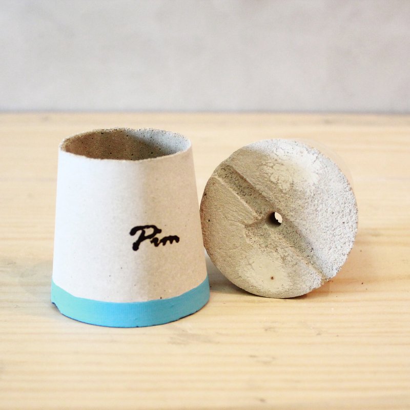 火山水泥盆器/M号/多肉盆/不含植/下圈色环 - 植栽/盆栽 - 水泥 粉红色