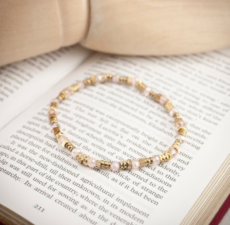 // La Don // 【弹性黄铜手链-粉琴弦】 - 手链/手环 - 其他金属 金色