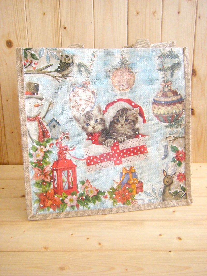 ［限量］圣诞猫礼物麻袋/大提袋 - 侧背包/斜挎包 - 棉．麻 多色