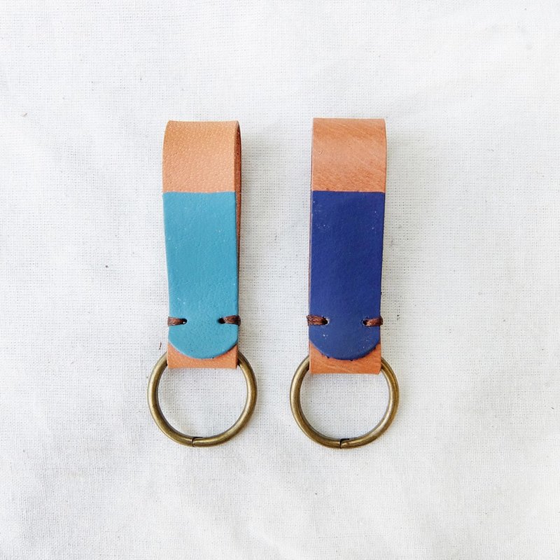 钥匙圈：颜色浸皮 - 钥匙链/钥匙包 - 真皮 蓝色