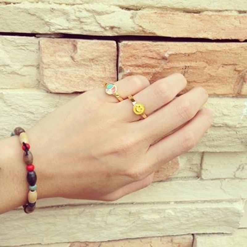 peace// smile 双面戒指 - 戒指 - 其他金属 