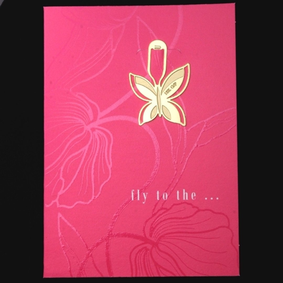 Dessin x Bookfriends-18K金造型书签-Pink Butterfly,BZC28914 - 贴纸 - 其他金属 粉红色