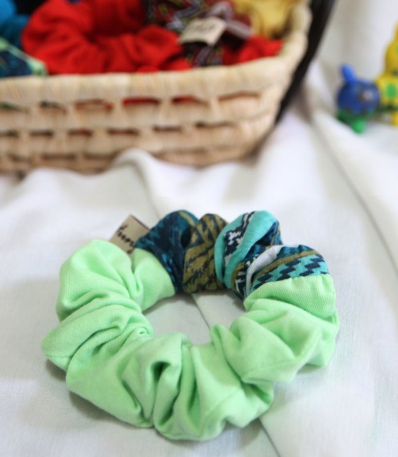 妈妈 ！ 我想吃甜甜圈 ~ 青苹绿口味_手作发圈 - 发饰 - 棉．麻 绿色