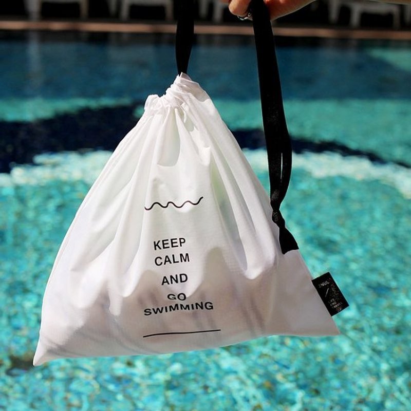 Dessin-2NUL-旅游时光游泳束口袋,TNL83881 - 手提包/手提袋 - 塑料 白色