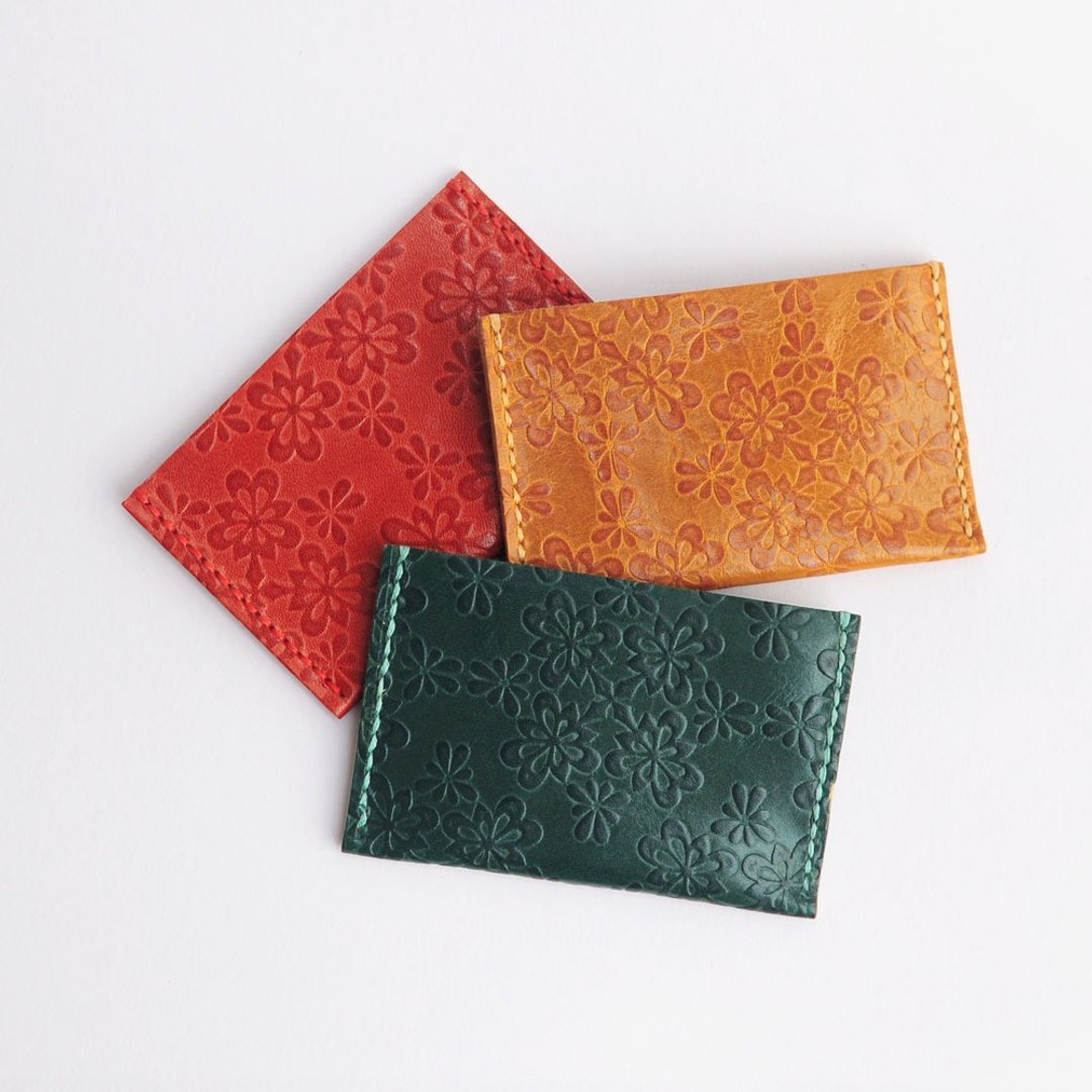 压花证件皮套 Floral card holder (限量 Limited Edition) - 名片夹/名片盒 - 真皮 