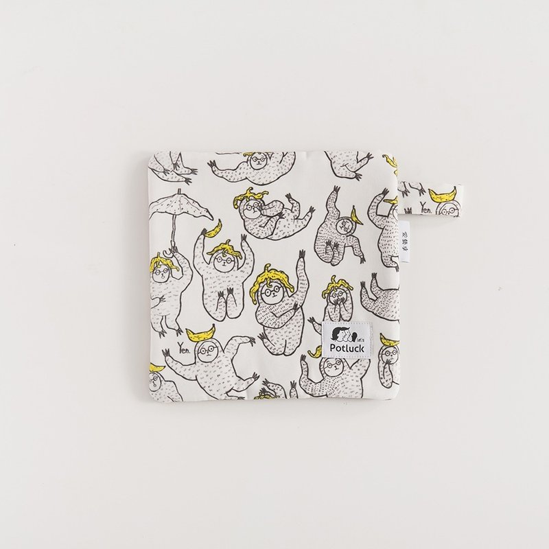 树懒影分身之术 (锅垫) Way of the Sloth - 餐垫/桌巾 - 棉．麻 白色