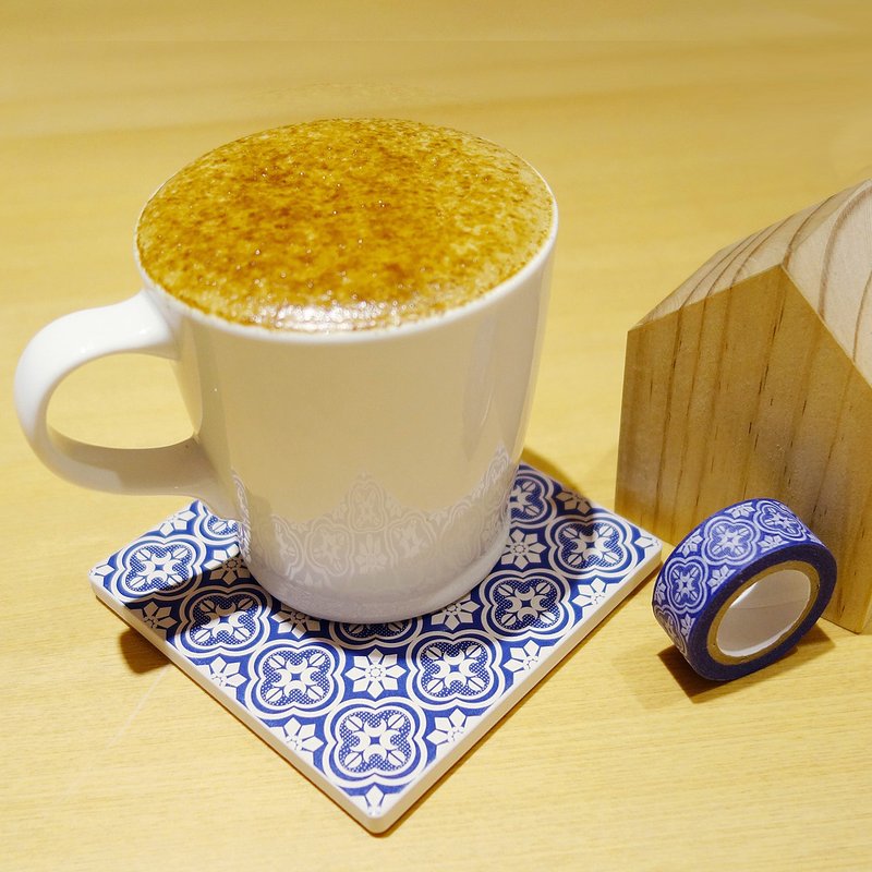 老屋颜 – 海棠压花玻璃吸水杯垫 - 杯垫 - 其他材质 蓝色