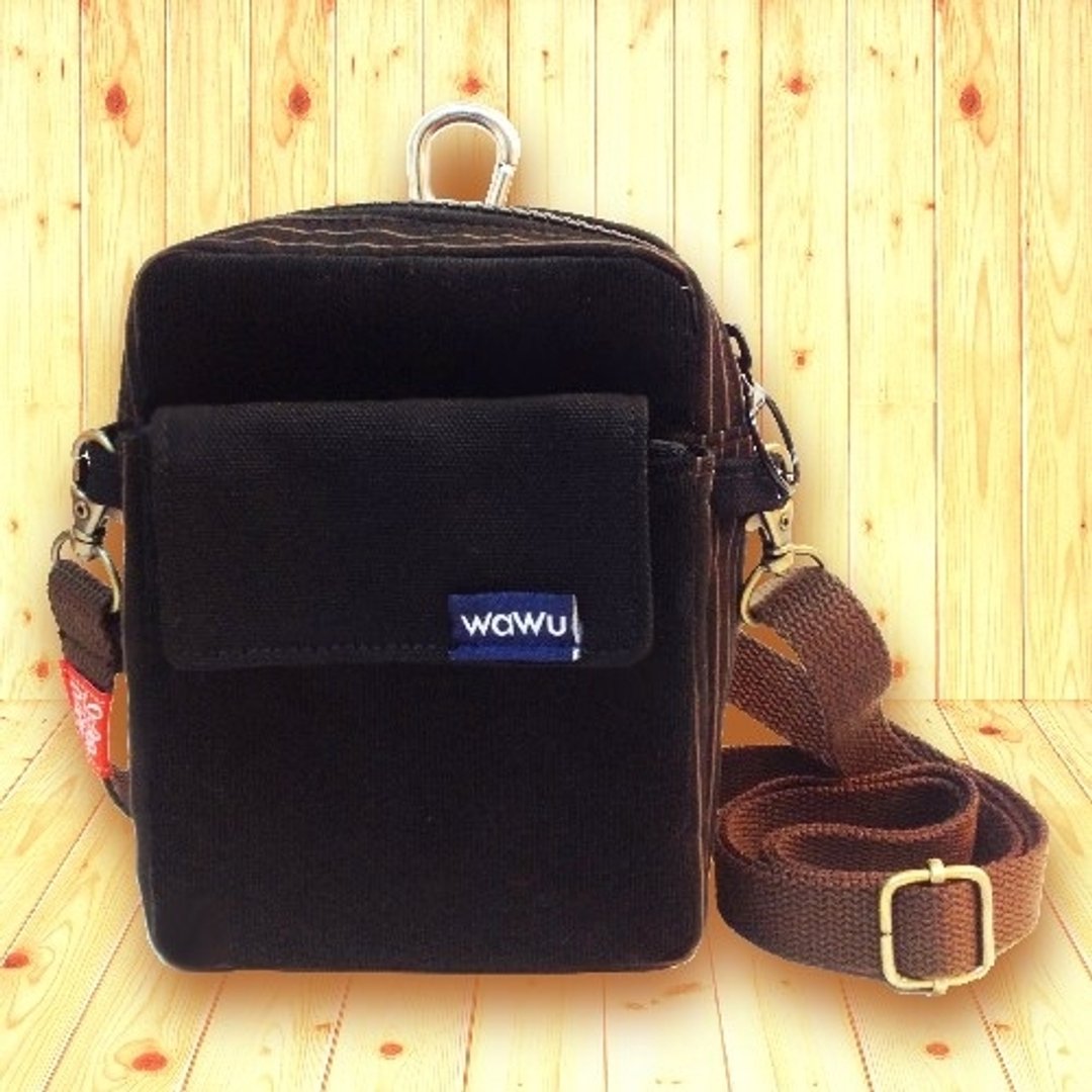 WaWu 多功能小腰包 (黑条绒布) - 其他 - 棉 黑色