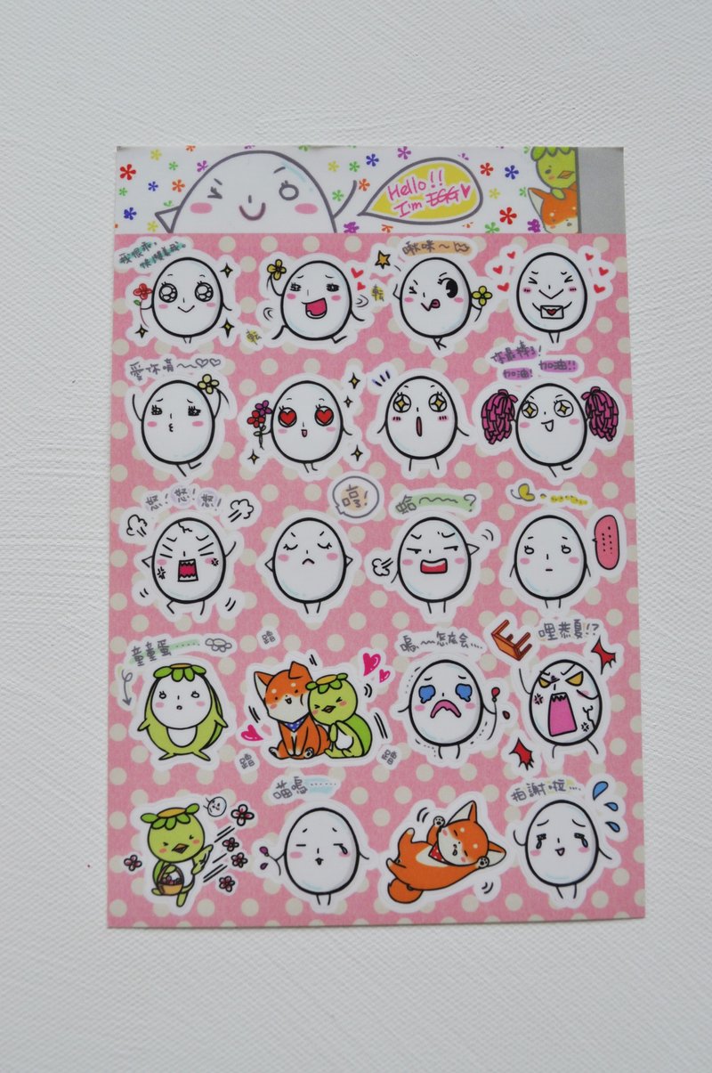 出7蛋鸡蛋款透明轧型贴纸 - 贴纸 - 其他材质 多色
