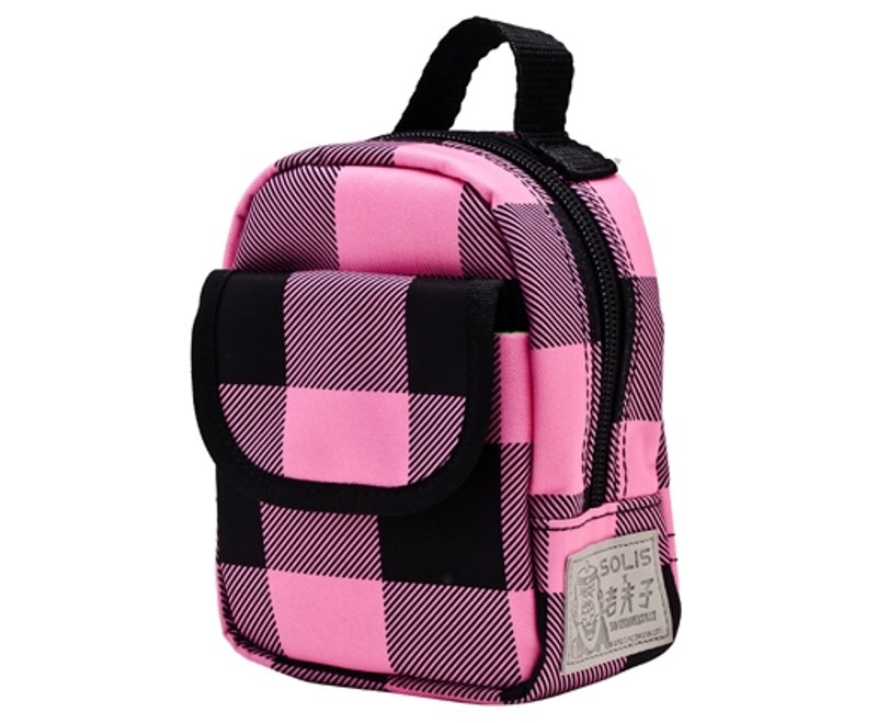 SOLIS [ 老夫子联名系列 ] 缤纷庆典进化版随身挂包 (粉黑格) - 化妆包/杂物包 - 聚酯纤维 粉红色