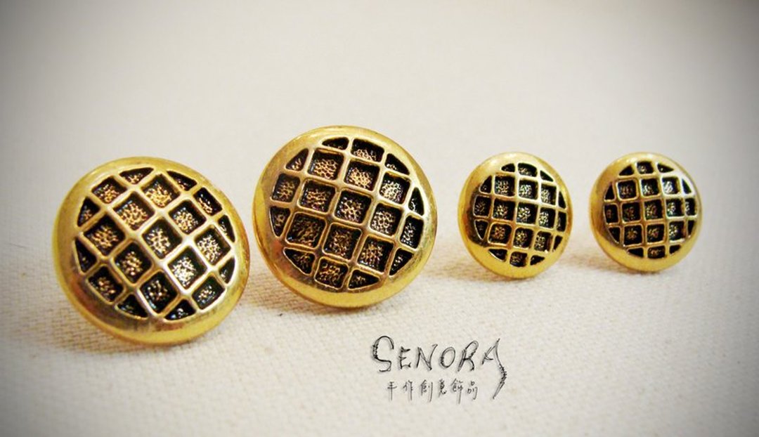 ＜SEnoRA复古耳环＞TE-H057 - 耳环/耳夹 - 其他材质 黄色