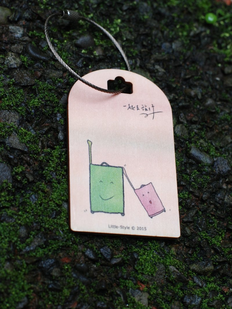 [行李吊牌]一起去旅行 - 行李吊牌 - 木头 白色