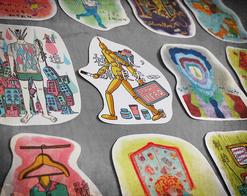 【造型贴纸】今天要带甚么头? - 贴纸 - 纸 多色