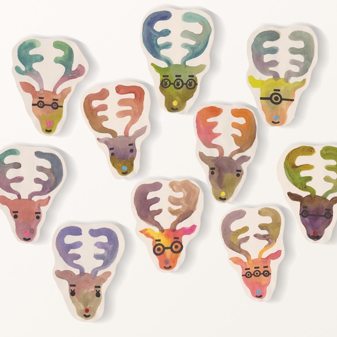 【BestFriend】Dear Deers Sticker Set 鹿头贴纸10入 - 贴纸 - 纸 