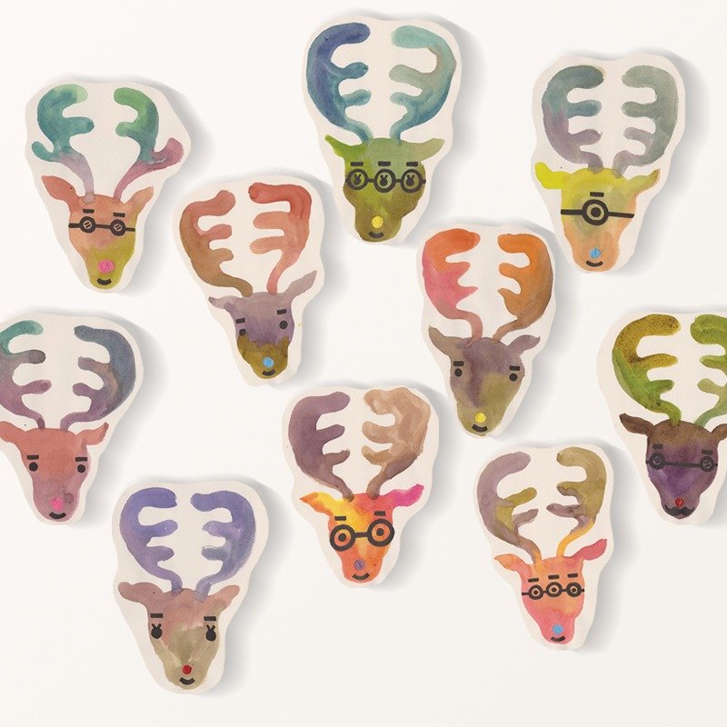 【BestFriend】Dear Deers Sticker Set 鹿头贴纸10入 - 贴纸 - 纸 