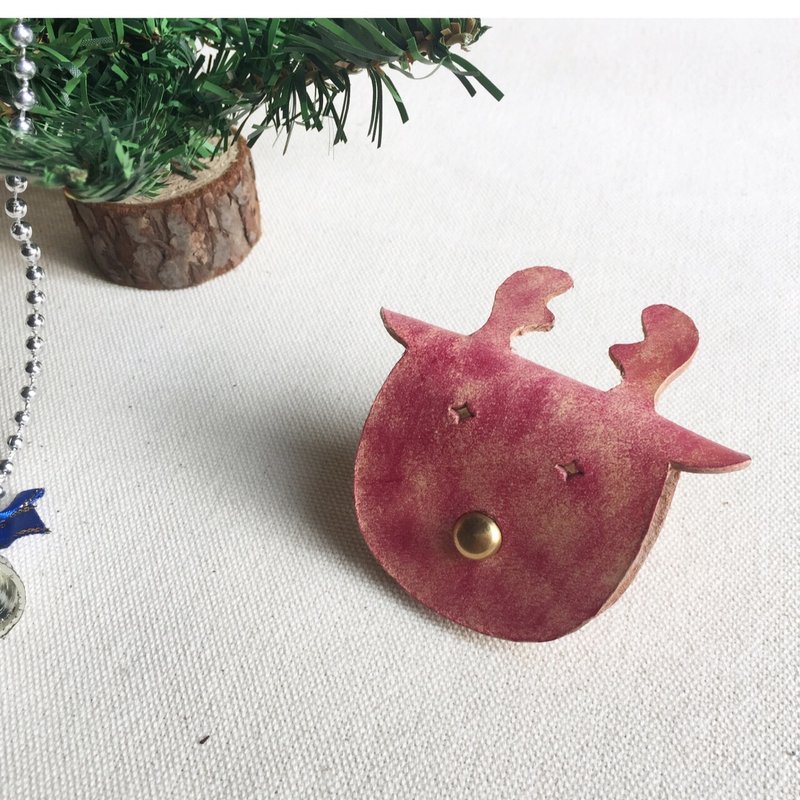 DUAL-真皮创意麋鹿集线器-红麋鹿 - 卷线器/电线收纳 - 真皮 红色