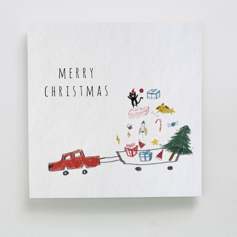 印傻子 圣诞贺卡 - 好朋友圣诞卡片III by 汉娜星期日 - 卡片/明信片 - 纸 