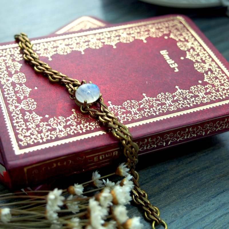 华丽庞克-黄铜/月光石手链 - 手链/手环 - 其他金属 金色