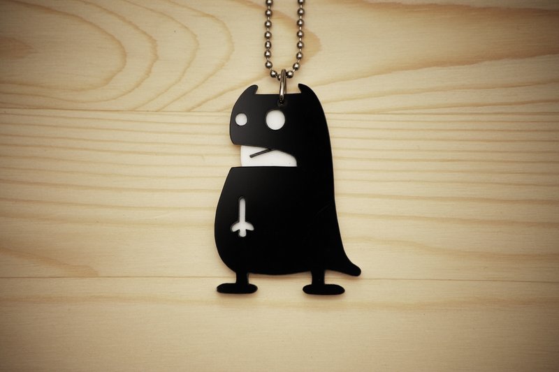 【Peej】发福蝙蝠侠·压克力项链/钥匙圈/吊饰 - 项链 - 压克力 黑色