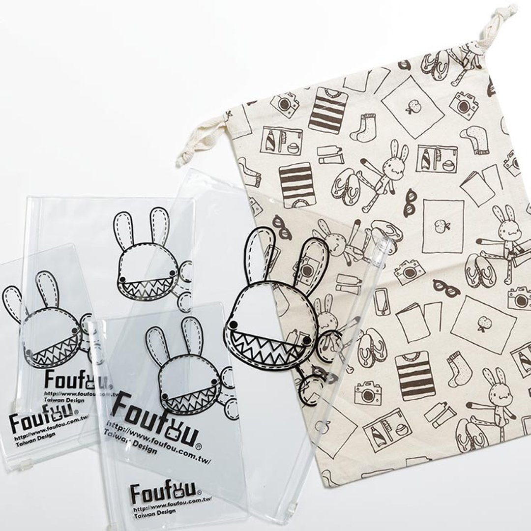 《Foufou》- 小物收纳组V.4-夹链袋＋束口袋(5入) - 其他 - 其他材质 多色