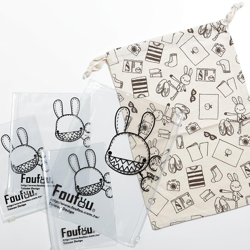 《Foufou》- 小物收纳组V.4-夹链袋＋束口袋(5入) - 其他 - 其他材质 多色