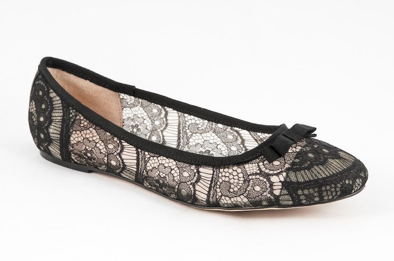 Bella-001m-08A 黑色篓空蕾丝芭蕾舞娃娃鞋 - 女款休闲鞋 - 真皮 黑色