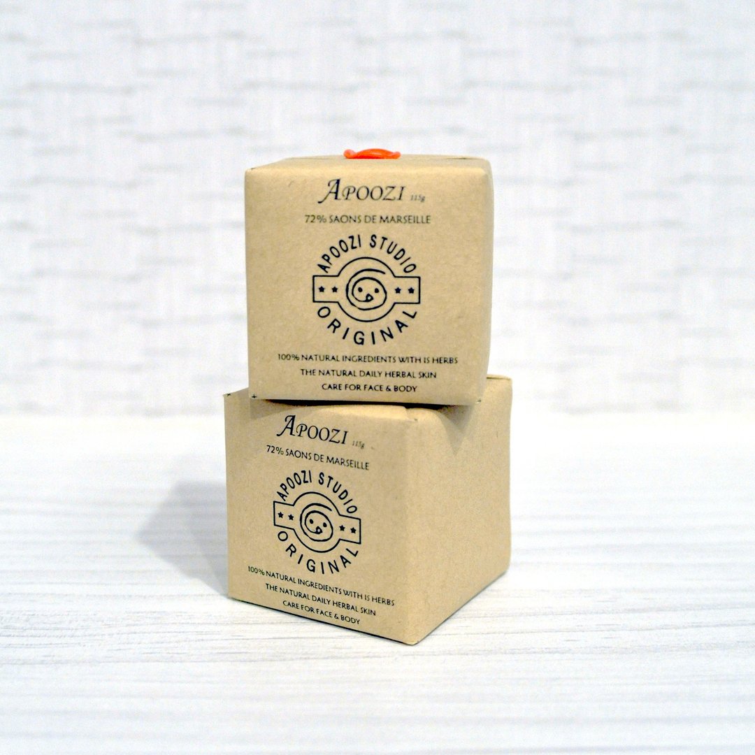 手工方块马赛皂-经典橄榄 - 沐浴用品 - 植物．花 橘色