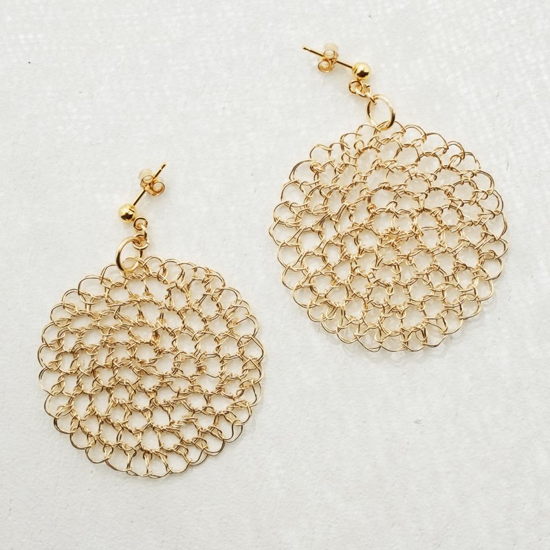 Himawari Earrings - 耳环/耳夹 - 其他金属 橘色