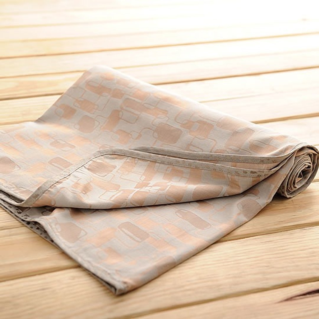 KAKIBABY专利天然柿子染布 凉爽透气防蹒毯150x100cm (方块蓝) - 寝具 - 植物．花 蓝色
