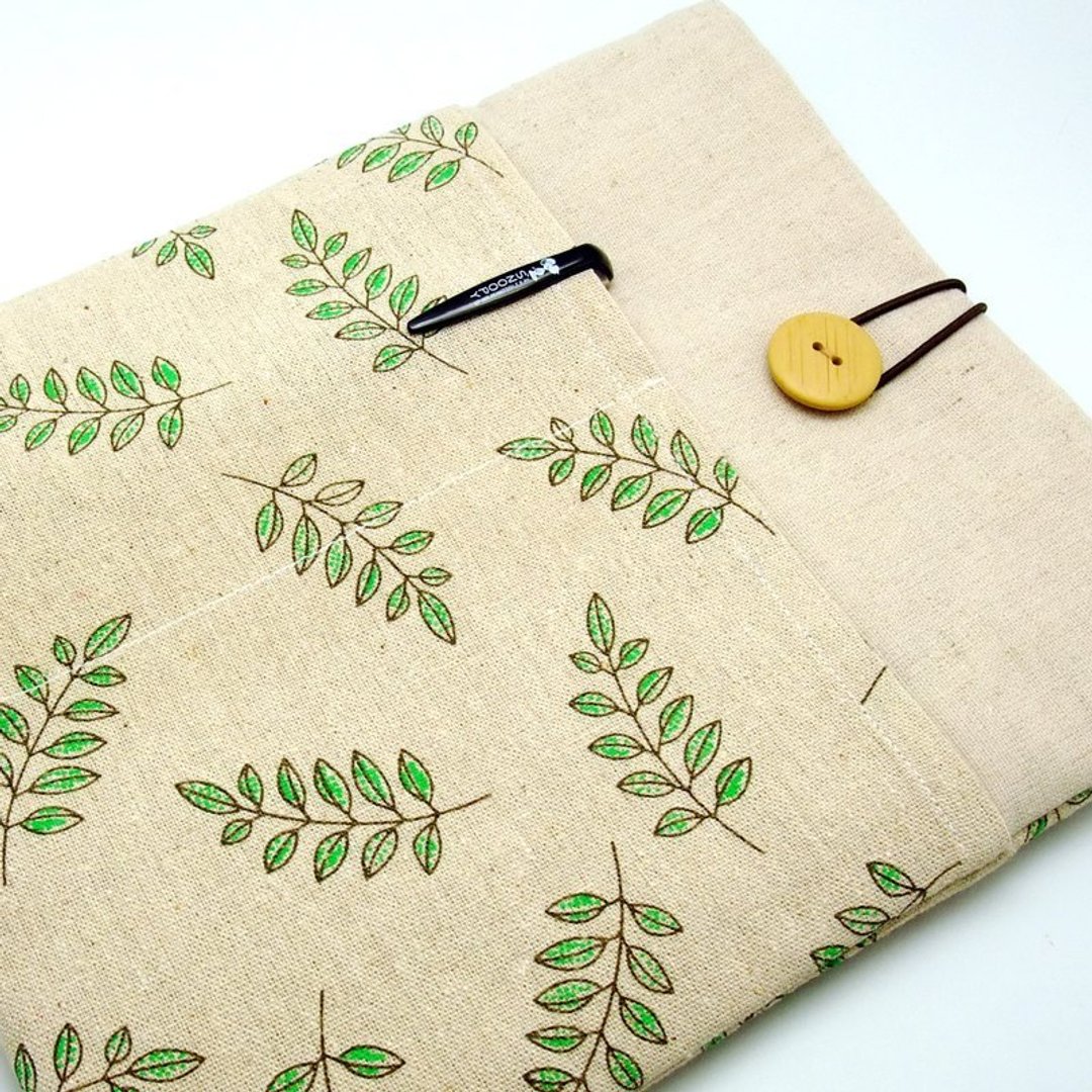 iPad Air sleeve, iPad Case iPad Cover, Samsung galaxy tab 3 10.1 with 2 pockets自家制平板电脑袋，布套 ，笔布包 (可量身订制) - 小草 (107) - 平板/电脑保护壳 - 棉 绿色
