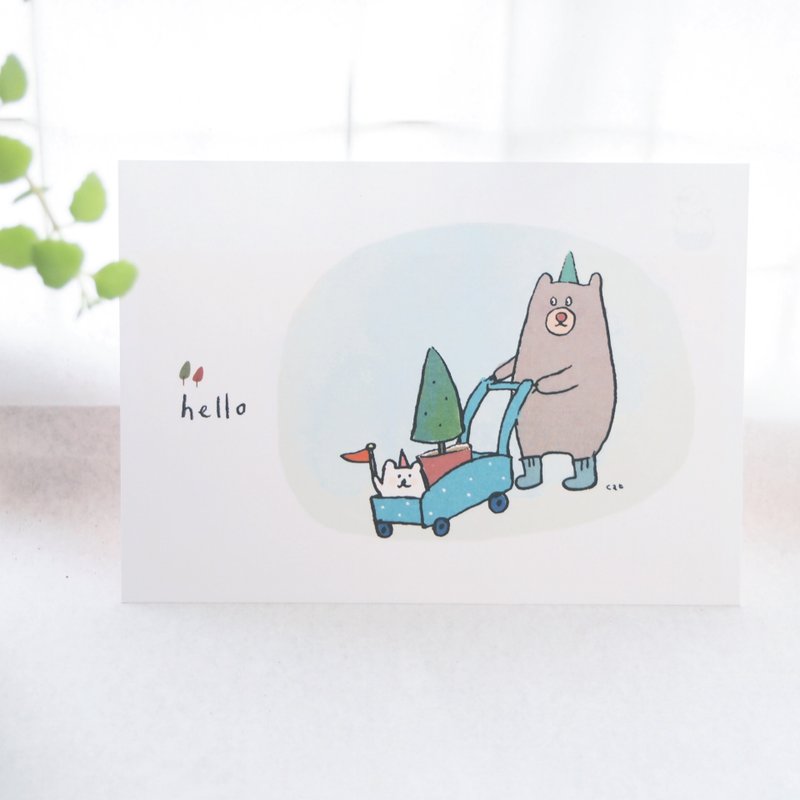 熊熊hello-圣诞万用卡 - 卡片/明信片 - 纸 白色