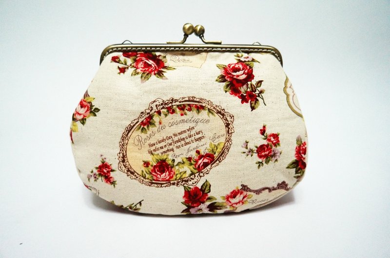 宫廷玫瑰遇上口金包/相机包/化妆包/杂物包/大容量 - 化妆包/杂物包 - 其他材质 红色