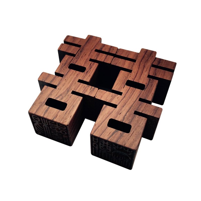 【玩木银家】B-3大囍紫檀木+绒布盒(六分印) / 囍字印章 结婚礼物 婚礼小物 结婚用品 证书 喜喜印章 - 其他 - 木头 咖啡色