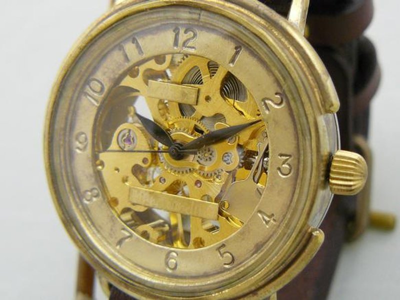Handmade watch HandCraftWatch hand winding Brass JUMBO Big Wheel2-BHW BHW059 - 女表 - 铜/黄铜 金色