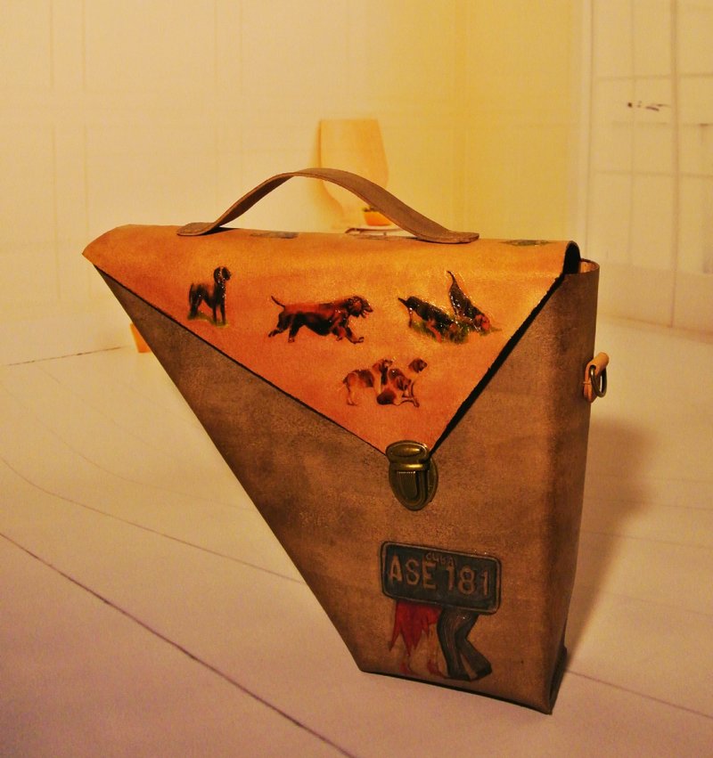 【 T - C 】侧背包＋手提包   牛皮  真皮包 相机包   复古 古着 - 侧背包/斜挎包 - 真皮 