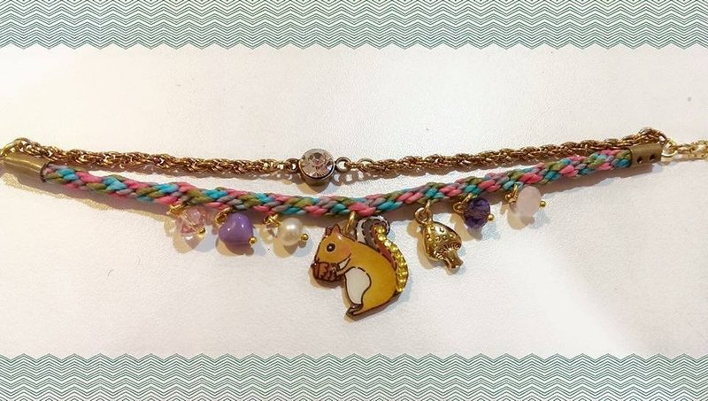 §HUKUROU§小松鼠双层编织手链 - 手链/手环 - 其他金属 