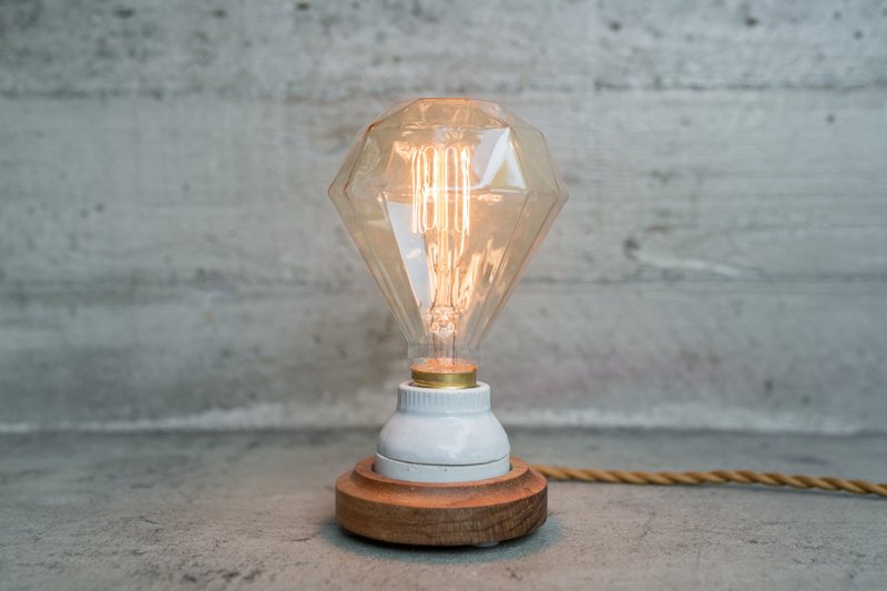 ▍劲空间设计 ▍ 南桧实木灯组-超大钻石恒久远纪念款 - 编织电线升级版 - 灯具/灯饰 - 玻璃 咖啡色