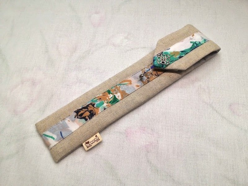 餐具组随身收纳袋 筷套F02-040~独特设计手工缝制 - 筷子/筷架 - 其他材质 橘色