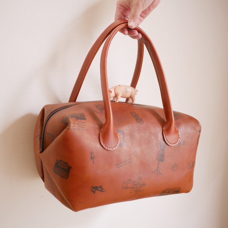 一条吐司复古手提包 - 手提包/手提袋 - 真皮 咖啡色