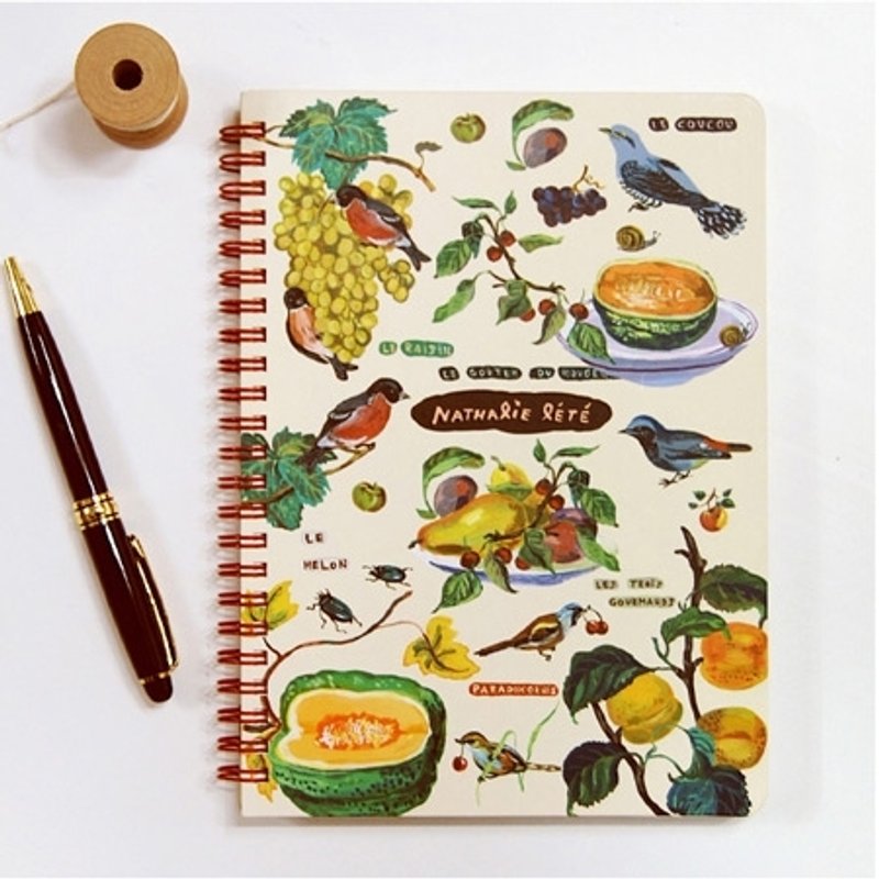 Dessin x 7321 Design-Nathalie Lete环装条纹笔记本-香草记事,7321-01293 - 笔记本/手帐 - 纸 多色