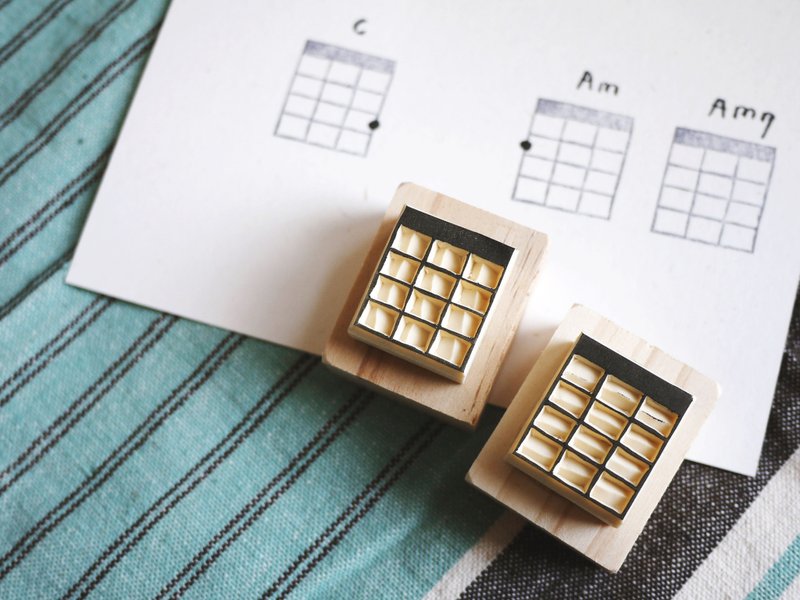 《初手》乌克丽丽和弦 手工橡皮章 - 印章/印台 - 橡胶 多色