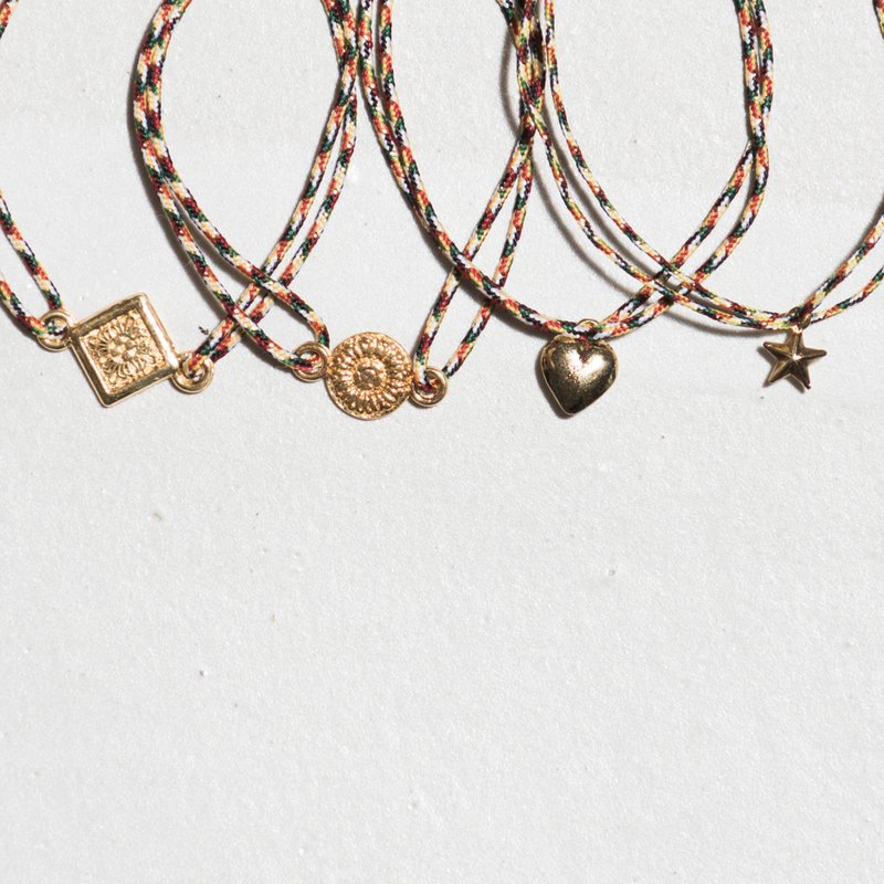 \GOOD GOOD LUCK/ 幸运手环_方图腾/圆图腾/小心心/小星星 - 手链/手环 - 其他金属 金色