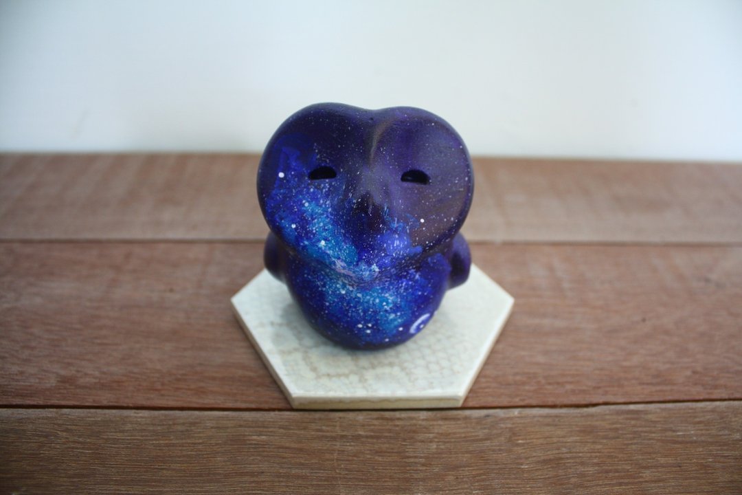 T-bone × Satel［猫头鹰．艺术家创作款］ 宇宙银河系列 No.1 / - 海报/装饰画/版画 - 水泥 蓝色
