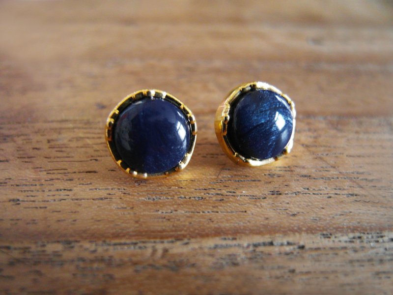 复时品【早期夹式手工耳环：今夜星辰】 - 耳环/耳夹 - 其他材质 蓝色