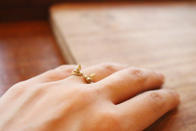 黄铜 戒指 (0477) 飞鸟 - 戒指 - 其他金属 金色