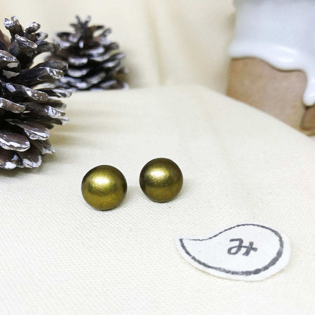 【 耳环 】金太郎的秘密 - 耳环/耳夹 - 塑料 金色